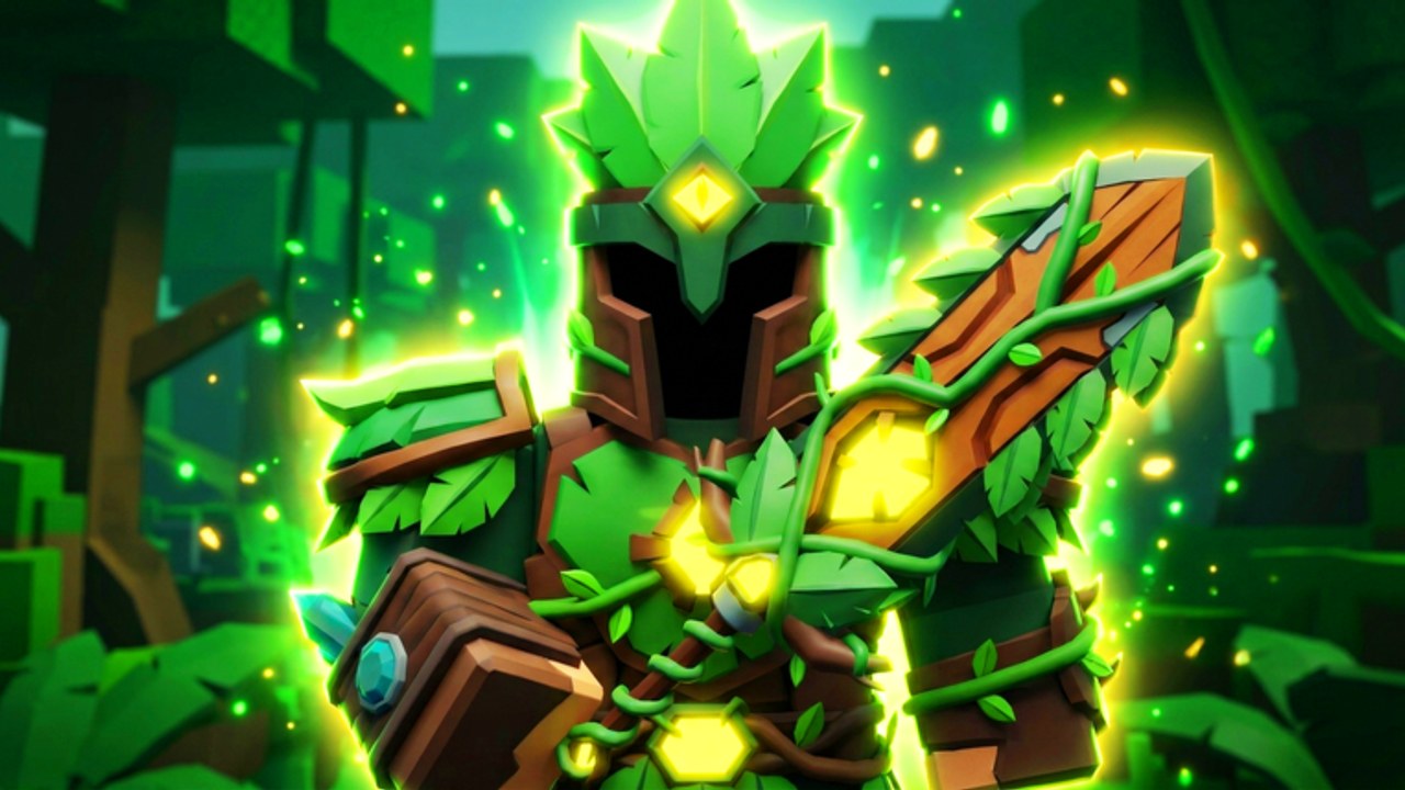 Poly Loot Roblox Action-RPG Kampf-Screenshot mit Monstern und Loot-Drops